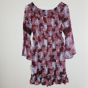 Adam Levine Dress Women Small Mini Off Shoulder Bell Sleeves Crotchet Cowgirl